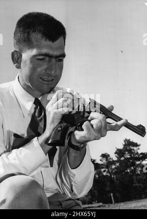 Scott & Webley Kaliber 22 (Zielpistole). 14. März 1952. Stockfoto