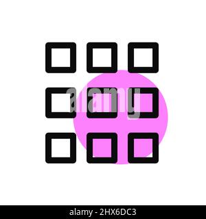 Layout-Raster der Website. Pixelperfekte, bearbeitbare Strichführung Stock Vektor