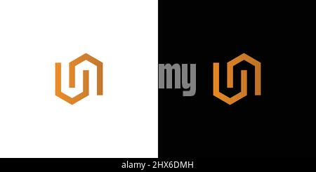 Modernes und elegantes VN-Initialen-Logo Stock Vektor