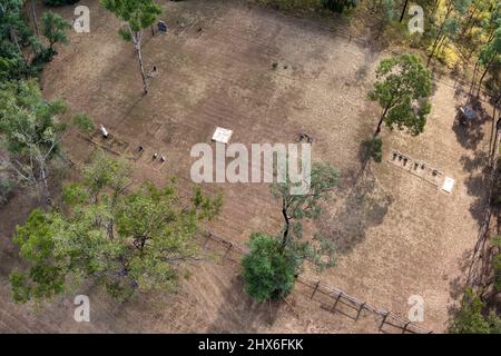 Luftaufnahme des Friedhofs Copperfield bei Clermont Queensland Australien Stockfoto