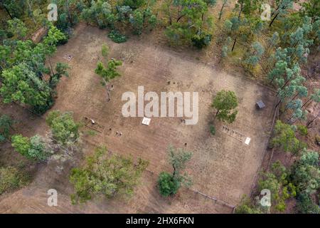 Luftaufnahme des Friedhofs Copperfield bei Clermont Queensland Australien Stockfoto