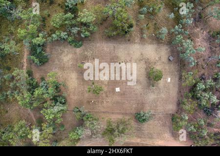 Luftaufnahme des Friedhofs Copperfield bei Clermont Queensland Australien Stockfoto