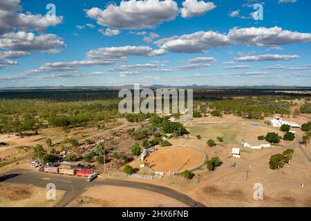 Luftaufnahme von Viehbeständen Clermont Queensland Australien Stockfoto