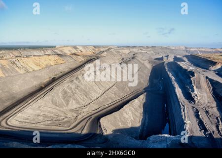 Luftaufnahme der Tagebaumine Caval Ridge in der Nähe von Moranbah Central Queensland Australia Stockfoto