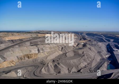 Luftaufnahme der Tagebaumine Peak Downs in der Nähe von Moranbah Central Queensland Australia Stockfoto