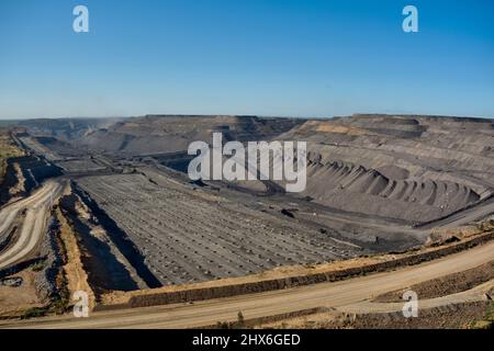 Luftaufnahme der Tagebaumine Peak Downs in der Nähe von Moranbah Central Queensland Australia Stockfoto