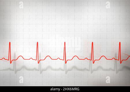 Abstrakte Kardiogramm-komplexe auf grauem Hintergrund Stockfoto