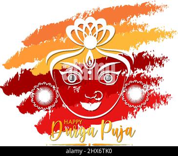 Happy Durga Puja Event Day Illustration Stock Vektor