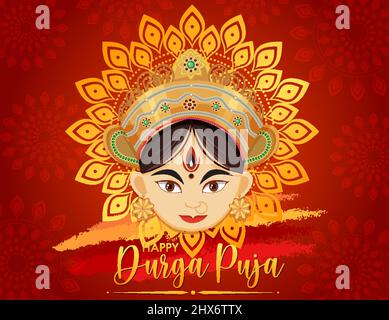 Happy Durga Puja Event Day Illustration Stock Vektor
