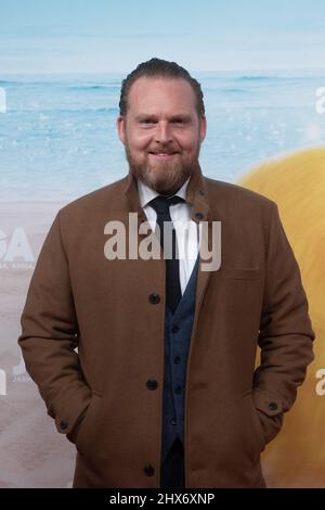 München, Deutschland. 09. März 2022. Axel Stein auf dem Roten Teppich. Am 9. März 2022 fand die Premiere des Films 'JGA Jasmin Gina Anna' im Mathaeser in München statt. (Foto: Alexander Pohl/Sipa USA) Quelle: SIPA USA/Alamy Live News Stockfoto