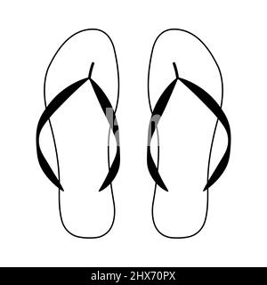 Flip-Flop-Sandalen-Symbol, Flip-Flops-Schuhe für Sommer Linie Slipper Stock Vektor