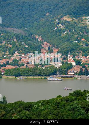 Blick Richtung Nagymaros. Die Donauknie bei Visegrad Europe, East Eruope, Ungarn Stockfoto