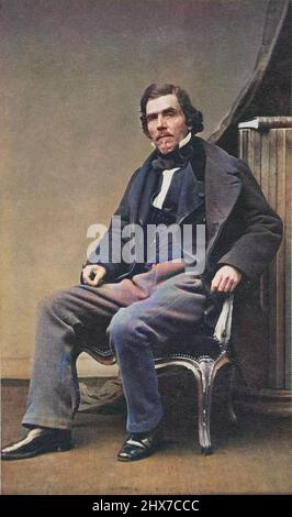 Portrait d'Eugene Delacroix, peintre 1798-1863. Photo de Pierre Petit colorié ultérieement Stockfoto