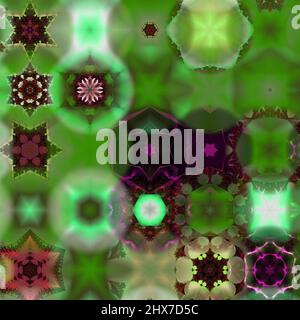 Nahtloses Muster mit bunten Schneeflocken. Design für Weihnachten und Neujahr Grußkarten, Stoff, Geschenkpapier, Einladung, Briefpapier. Stockfoto