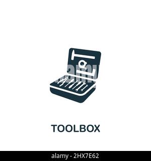 Toolbox-Symbol. Monochromes, einfaches Symbol für Vorlagen, Webdesign und Infografiken Stock Vektor