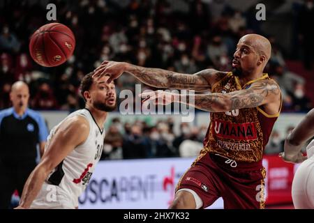 Palasport Taliercio, Venedig, Italien, marzo 09, 2022, Jordan Theodore (Umana Reyer Venezia) während Umana Reyer Venezia gegen Virtus Segafredo Bologna - B Stockfoto