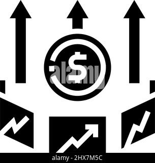 Abbildung des Symbolvektors für die Marktinflationsglyphe Stock Vektor