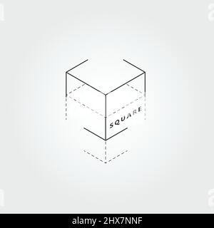 Vektordarstellung auf 3D quadratischen Elementen Stock Vektor