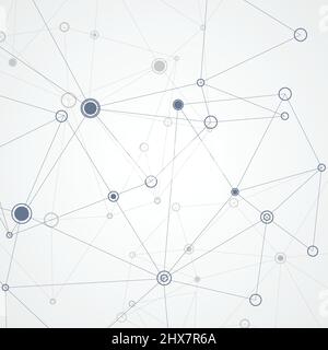 Abstrakte Technologie Illustration und Vektor-Netzwerk-Verbindung und Technologie digitales Konzept Stock Vektor