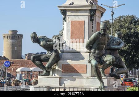 Il gruppo dei 4 mori sul Porto di Livorno Stockfoto