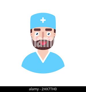 Mann Arzt im flachen Stil Stock Vektor