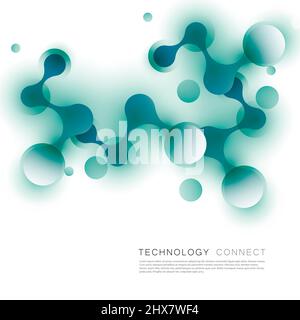 Abstrakte Moleküle und Atome entwerfen und Verbindungsstruktur Stock Vektor