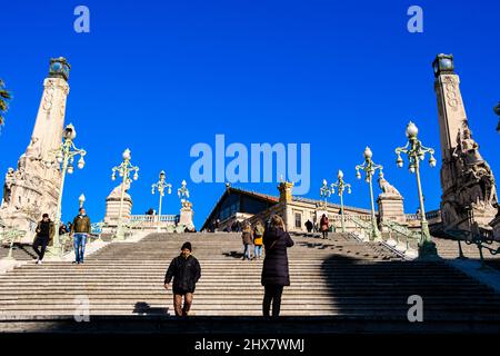 Marseille, Escaliers de la Gare Saint Charles, Frankreich, Bouches-du-Rhône Stockfoto