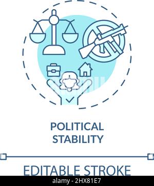 Politische Stabilität türkisfarbenes Konzeptsymbol Stock Vektor