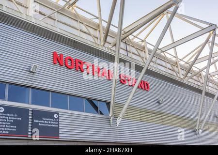 Northam Stand, Fußballstadion des Saints FC in St. Mary's, Southampton, Hampshire, England, Großbritannien Stockfoto