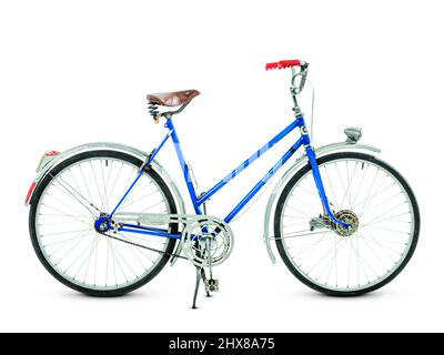 Crescent Fahrrad, ca. 1955, USA, Seitenansicht, auf Ständer. Innovatives Design mit Hebegriff und Ständer. Hinterradbremsen, Nabenbetätigter Prüfstand eingestellt. Kettenschutz aus Legierung. Stockfoto