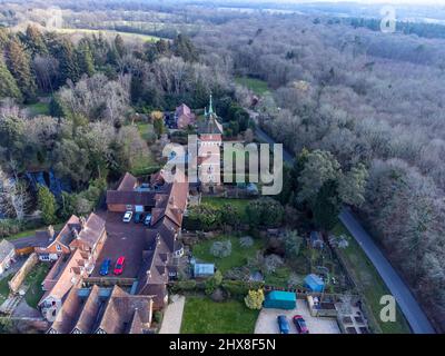 Wasserturm in der ehemaligen Warnham Lodge, Einem denkmalgeschützten Gebäude in Warnham, Horsham, West Sussex England Stockfoto