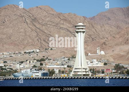 Aqaba Harbour Control Tower Stockfoto