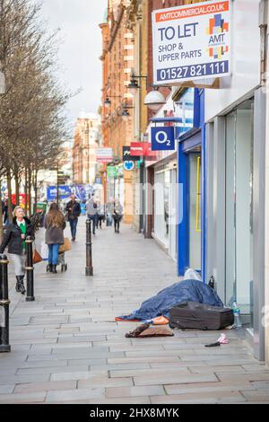 Worcester, Großbritannien - Schlafen rau. Stockfoto