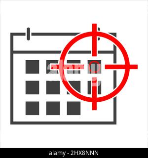 Das Konzept der Zielfestsetzung und Workflow-Planung. Kalendersymbol mit Häkchen. Vektorgrafik Stock Vektor