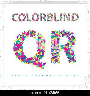 Satz der Schriftart im Farbblindstil in Vektor. Frische Trendfarben. Stock Vektor