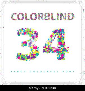 Satz der Schriftart im Farbblindstil in Vektor. Frische Trendfarben. Stock Vektor