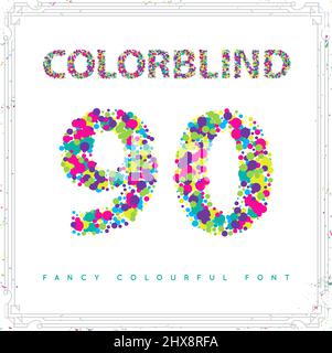 Satz der Schriftart im Farbblindstil in Vektor. Frische Trendfarben. Stock Vektor