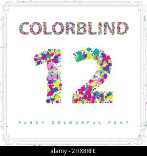 Satz der Schriftart im Farbblindstil in Vektor. Frische Trendfarben. Stock Vektor