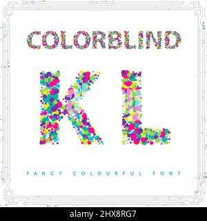 Satz der Schriftart im Farbblindstil in Vektor. Frische Trendfarben. Stock Vektor