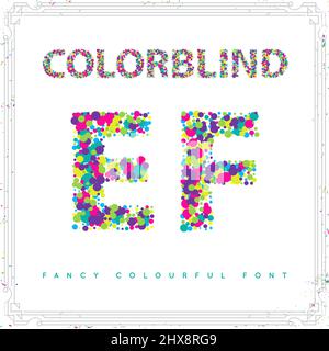 Satz der Schriftart im Farbblindstil in Vektor. Frische Trendfarben. Stock Vektor
