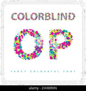 Satz der Schriftart im Farbblindstil in Vektor. Frische Trendfarben. Stock Vektor