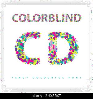 Satz der Schriftart im Farbblindstil in Vektor. Frische Trendfarben. Stock Vektor
