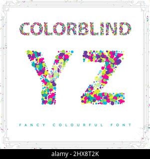 Satz der Schriftart im Farbblindstil in Vektor. Frische Trendfarben. Stock Vektor