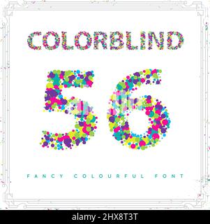 Satz der Schriftart im Farbblindstil in Vektor. Frische Trendfarben. Stock Vektor