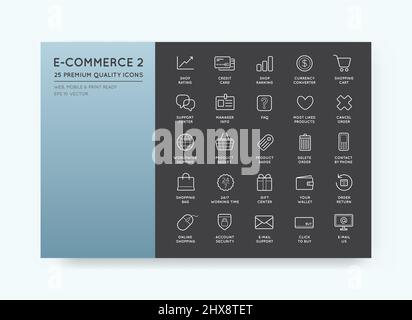 Set von Vector E-Commerce Icons Shopping und Online kann als Logo oder Icon in Premium-Qualität verwendet werden Stock Vektor