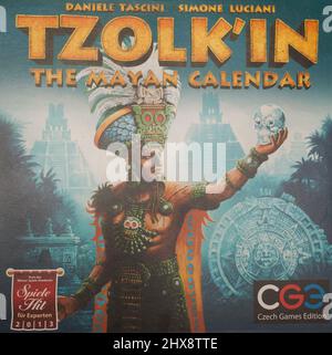 Das Brettspiel, Tzolk'in der Maya-Kalender Stockfoto