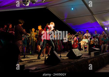 Ethno-Konzert in Andanças 2018. Castelo de Vide, Portugal Stockfoto