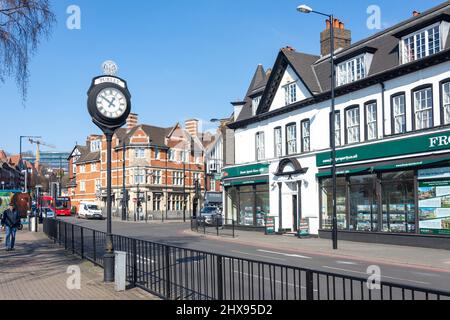 Millennium Clock, Purley Road, Purley, London Borough of Croydon, Greater London, England, Vereinigtes Königreich Stockfoto