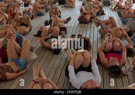 Workshop im Andanças Festival 2018. Castelo de Vide, Portugal Stockfoto