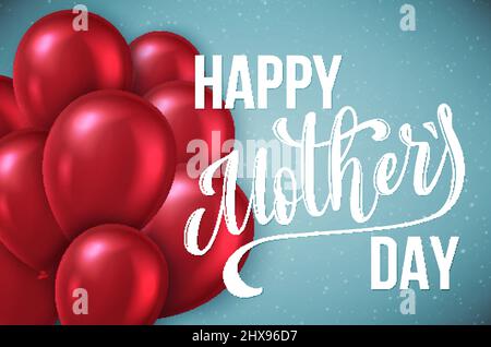 Happy Muttertag Grußkarte mit handgezeichneten Schriftzug. Vector Illustration. Stock Vektor